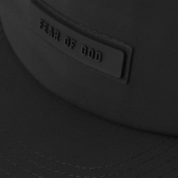 FEAR OF GOD ESSENTIALS Logo Appliquéd Shell Baseball Cap, S/M, Black. - Picture 4 of 6